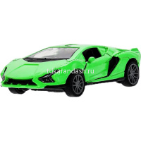 Машина "Lamborghini sian" салатовая, инерционная, металл 10см, двери (открывающиеся двери) от магазина "Карандаш"