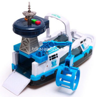 Парковка "Полицейский катер" 35х12х11см с набором машин, пластик (свет, звук) 2254340/660-S01 от магазина "Карандаш"