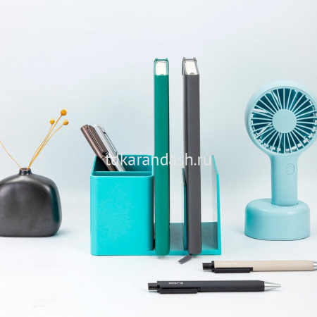 Подставка-органайзер "Nusign" 12х15,5х9,5см 4 отделения, пластик, голубой ENS950blue от магазина "Карандаш"