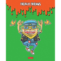 Тетрадь А5 48л клетка "Freaky friends" на скобе 5 дизайнов 48Т5В1/075046 от магазина "Карандаш"