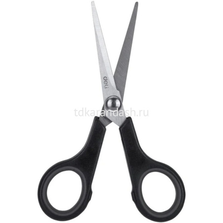 Ножницы 14cм "Deli" сталь, ручки пластик Soft-touch, черные E6005 от магазина "Карандаш"