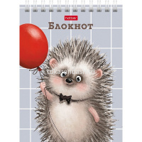 Блокнот А6 40л "Хорошо быть ёжиком" клетка, на спирали УФ-лак 6 дизайнов 080472 от магазина "Карандаш"