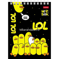 Блокнот А6 40л "Утиные истории" клетка, на спирали УФ-лак 6 дизайнов 080471 от магазина "Карандаш"