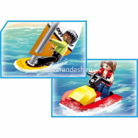 Конструктор "Город.Внедорожник-буксир и аквабайк" 172 детали 19х26х4,5см пластик (2 фигурки) M38-B06 от магазина "Карандаш"