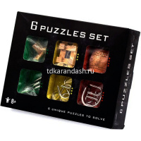 Набор головоломок 6в1 металл/дерево 23х18см E566 от магазина "Карандаш"