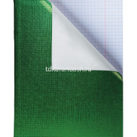 Тетрадь А5 96л клетка зеленый бумвинил металлик на скобе 96Т5бвВ1/061256 от магазина "Карандаш"