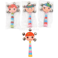 Картинка Погремушка "Веселые ребята" 14х5см с бубенцами дерево/металл, ассорти Y10320-24 от магазина "Карандаш" Погремушка "Веселые ребята" 14х5см с бубенцами дерево/металл, ассорти Y10320-24 от магазина "Карандаш"