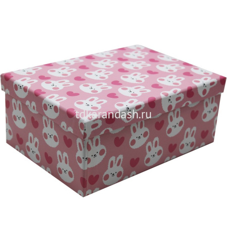 Коробка подарочная "Зайчики" 30х22х13,5см картон M10-111