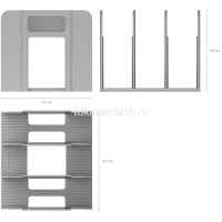 Подставка для бумаг 3-х секционная "Techno" пластик, светло-серая 17668 от магазина "Карандаш"