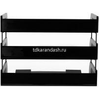 Набор из 3-х лотков горизонтальных сетчатых "Сити" 25х23х34см пластик, черный ЛТГ-30695/ЛТ560 от магазина "Карандаш"