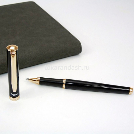 Ручка РЧ "Sterling" 0,7мм синяя, корпус черный/золото, металл, в футляре K611APG-LR7 от магазина "Карандаш"