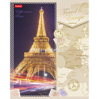 Тетрадь А5 48л клетка "Путешествие в Европу" на скобе 3D фольга матовая ламинация 5 дизайнов 050497 от магазина "Карандаш"