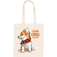 Раскраска на сумке "Шотландский корги" (шоппер 35х40см, краски 5шт., кисть) RWCB-008 от магазина "Карандаш"