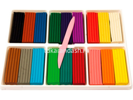 Пластилин 18 цветов 360гр. "Классика" со стеком, картон 20С 1330-08 от магазина "Карандаш"