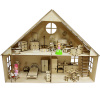 Кукольный дом с мансардой 66х20х50см фанера 010012 от магазина "Карандаш"