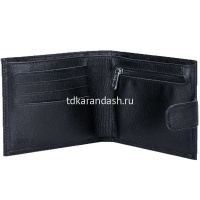 Портмоне 125х95х20мм черный, натуральная кожа, в подарочной коробке PM.39.LG. от магазина "Карандаш"