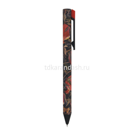 Ручка гелевая "Flora. Black night" 0,38мм черная, автомат, корпус Soft Touch, 3 вида 20-0467 от магазина "Карандаш"