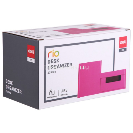 Подставка-органайзер "Rio" 17,5x9x9,2см 4 отделения, пластик, розовая EZ25140 от магазина "Карандаш"