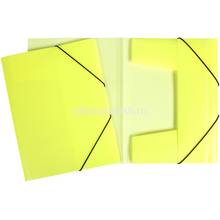 Папка на резинке "DIAMOND NEON" А4 желтая Пк4р_02036/036378