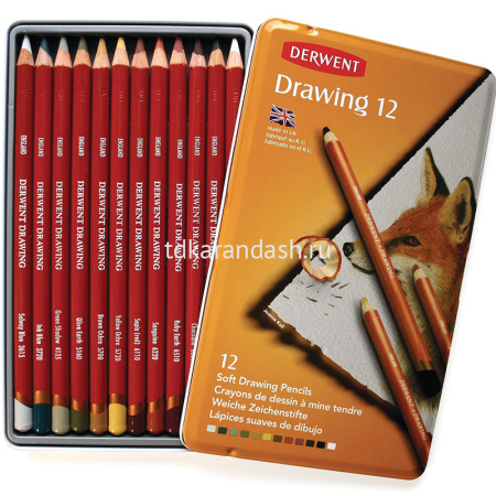 Карандаши 12 цветов "Drawing" круглые дерево, металл 0700671 от магазина "Карандаш"