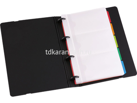 Визитница 180 визиток 19,8х13,5см на резинке, пластик, синяя E5778 от магазина "Карандаш"