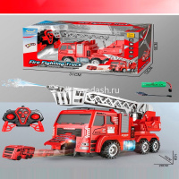 Машина р/у "Пожарная" 22х7х11см с аккумулятором, пластик (свет, звук, брызгает водой) LT390639 от магазина "Карандаш"