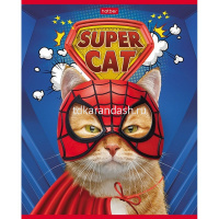 Тетрадь А5 48л клетка "Supercat" на скобе 5 дизайнов 48Т5В1/077336 от магазина "Карандаш"