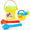 Набор д/песка №240 (ведро малое, ситечко-цветок, совок №2, грабельки №2, лейка малая №3) 4535 от магазина "Карандаш"