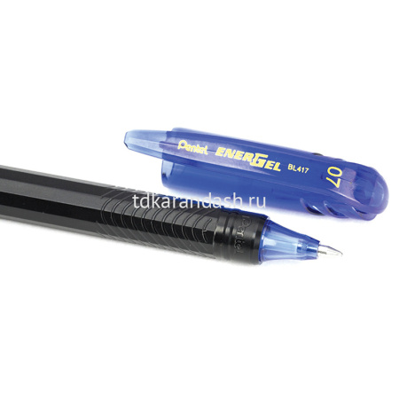 Ручка гелевая "Energel" 0,7мм синяя, корпус черный BL417-CX от магазина "Карандаш"