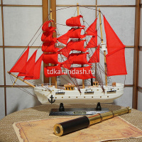 Корабль "Secret. Алые Паруса" 48х9х44см дерево, ткань, металл MM-YQY-128650 от магазина "Карандаш"