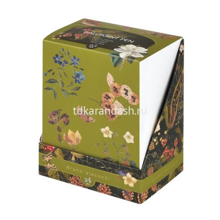 Ручка шариковая "Flora. Black night" 0,5мм синяя, автомат, корпус Soft Touch, 3 вида 20-0374/01 от магазина "Карандаш"