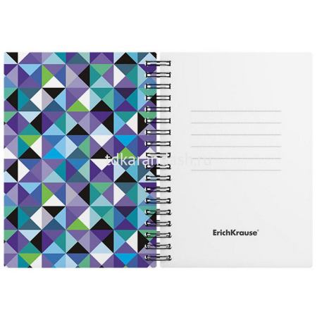 Блокнот А6 80л клетка "Cubes" на спирали, пластиковая обложка, на резинке 45962 от магазина "Карандаш"