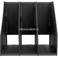 Лоток вертикальный "Deli" 25х25х24см 3-х секционный, складной, пластик, темно-серый 78995DK-GREY от магазина "Карандаш"