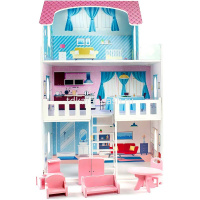 Кукольный дом 3 этажа "Пастила" 90x58x30см с мебелью и интерьером, дерево ДКВ001П/1 от магазина "Карандаш"