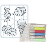 Набор красок по стеклу с трафаретом "Вкусняшки" 30С 1918-08 от магазина "Карандаш"