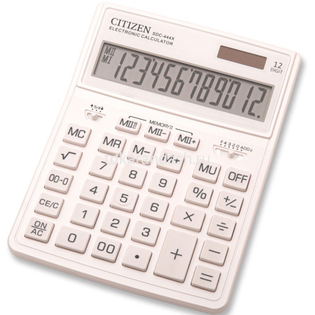 Калькулятор 12 разрядов 155х204х33мм белый SDC-444XRWHE