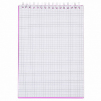 Блокнот А5 80л "Line neon. Розовый" клетка, на спирали, пластиковая обложка 081505 от магазина "Карандаш"