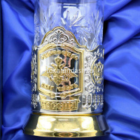 Подстаканник "Отечество Долг Честь" со стаканом, позолоченный, в подарочном футляре 740051 от магазина "Карандаш"