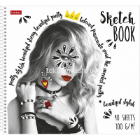 Альбом для рисования А4 223х240мм 40л "Подружки" на спирали тиснение 3 дизайна 077553 от магазина "Карандаш"