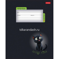 Тетрадь А5 18л клетка "Котенок уголек" на скобе 5 дизайнов 18Т5В1/091435 от магазина "Карандаш"