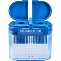 Точилка 2 отв. с контейнером, пластик, 3 цвета EH553 от магазина "Карандаш"