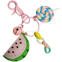 Брелок "Фрукты" размер ассорти, с колокольчиком, пластик, 4 вида SL2235 от магазина "Карандаш"