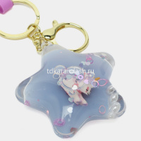 Брелок Звезда с единорогом 5см с подвеской, пластик/силикон, цвет ассорти Y10430-24 от магазина "Карандаш"