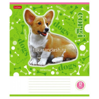 Тетрадь А5 12л клетка "Из жизни корги" на скобе 5 дизайнов 12Т5В1/063259 от магазина "Карандаш"