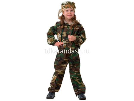 Карн.костюм Спецназ р.36 рост 140см (куртка с капюшоном, брюки, бандана) 5701-36