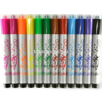 Фломастеры 12 цветов "FunColor" со штампиками, в пластиковом пенале, 2 вида 32-0038 от магазина "Карандаш"