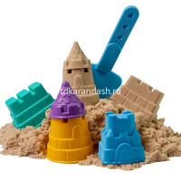 Набор "Волшебный песок. Замок" 1кг (песочница, кинет.песок, формочки, мастерок) KPBU3 от магазина "Карандаш"