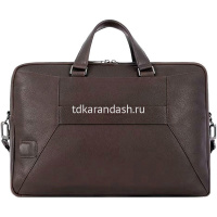 Сумка для ноутбука "Rhino" 30х44х11см, 2 отделения, темно-коричневая, натуральная кожа CA6245W118/TM от магазина "Карандаш"