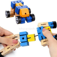 Конструктор "Робот" 11х18см, дерево, ассорти Y4496-16 от магазина "Карандаш"