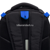 Рюкзак 28х39х17см 943гр, 2 отделения, 3 кармана, с сумкой для обуви, черный/синий RB-458-1/1 от магазина "Карандаш"